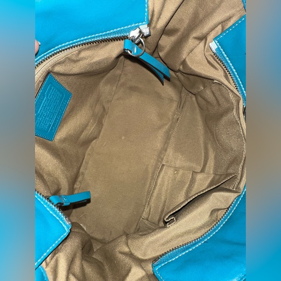 Coach 🩵 Blue Leather Tote Bag - Picture 11 of 12